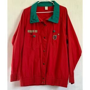 Jantzen Red Ladies Windbreaker/Snap Button Closure Size Xlg sku 956